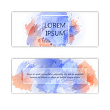 Set of two banner. Abstract watercolor imitation design_EPS10