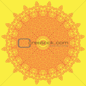 Orange Oriental Geometric Ornament