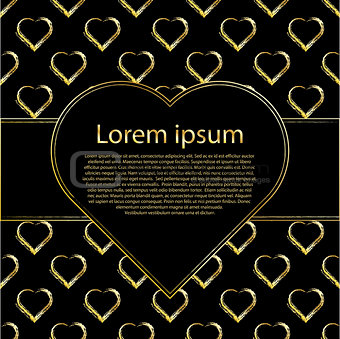 Premium gold hearts for Valentine Day greeting card.