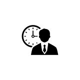 Time Management Icon. Business Concept. Flat Design.