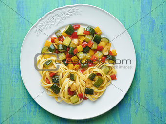 rustic  healthy italian pasta primavera