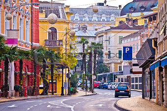 Colorful mediterranean street architecture of Opatija