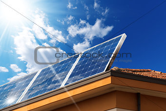 House Roof with Solar Panels