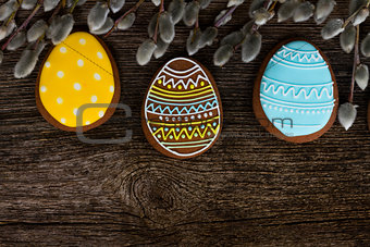 Easter border with eggs