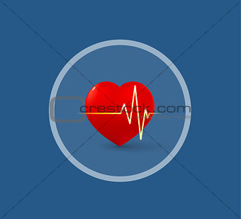 Medical logo heart and pulse