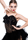 Beautiful ballroom dancer girl in elegant pose