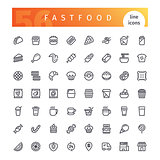 Fastfood Line Icons Set