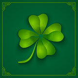 3D clover on green background.