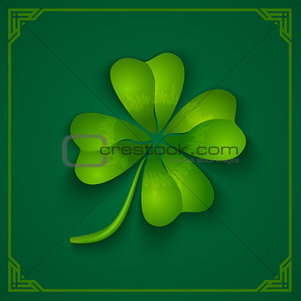 3D clover on green background.