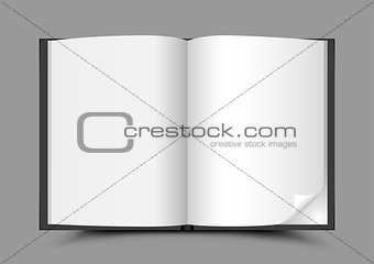 open book gray background