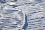 Off piste slope after snowfall in ski resort