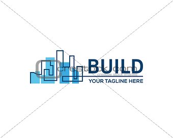 Real estate business sign, vector logo template.