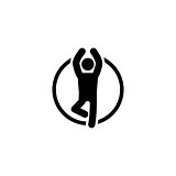 Yoga Fitness Icon. Flat Design.