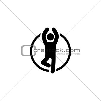 Yoga Fitness Icon. Flat Design.