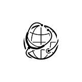 Global Health Care Icon. Flat Design.