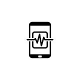 Mobile Medical Supervision Icon. Flat Design.