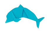 Blue sea dolphin of origami.