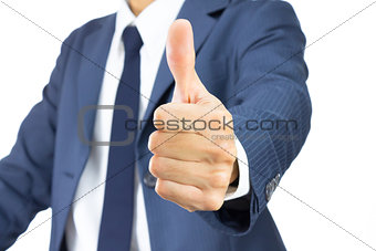Businessman Show Thumb Up Isolated on White Background