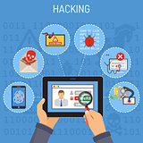 Internet Security and Hacking concept