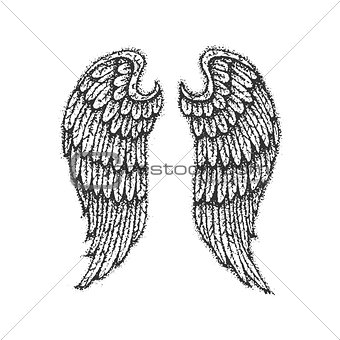 Dotwork Angel Wings