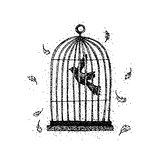 Dotwork Bird in a Cage
