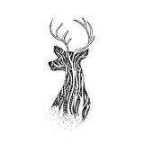 Dotwork Tree Reindeer