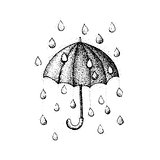 Dotwork Umbrella Rain