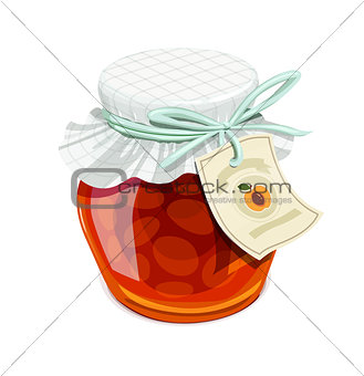 Apricot jam jar. Vintage style.