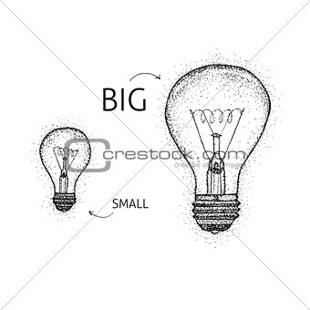 Big Small Lightbulbs Dotwork