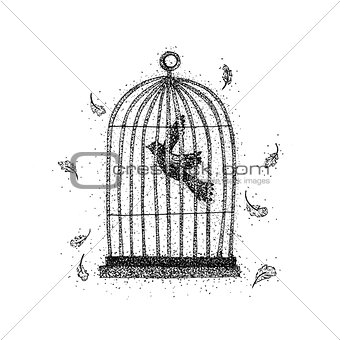 Bird in a Cage Dotwork
