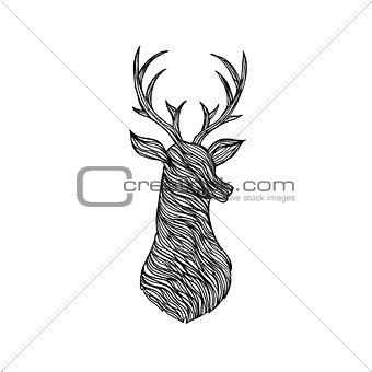 Doodle Deer Silhouette