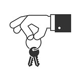 Hand holding keys icon