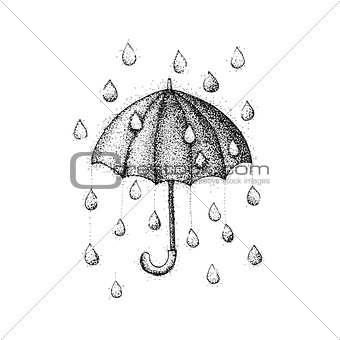 Umbrella Rain Dotwork