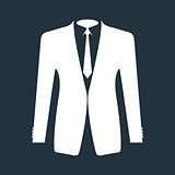 Suit icon isolated on black background.