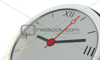 Realistic classic silver round wall clock