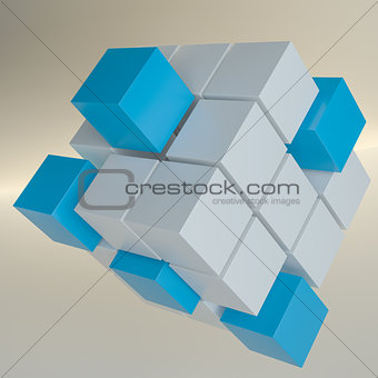 Abstract background with cubes and glowing line