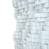 Wall of white cubes
