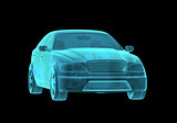 Car Hologram Wireframe