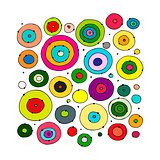 Funny circles colorful, sketch for your design