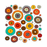 Funny circles colorful, sketch for your design