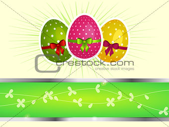 Easter background with eggs and copy space