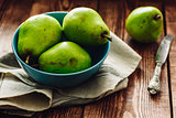 Green Pears in Bowl