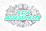 Risk Assessment - Cartoon Green Word. Business Concept.