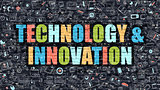 Technology and Innovation in Multicolor. Doodle Design.