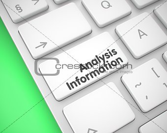 Analysis Information - Inscription on White Keyboard Keypad. 3D.