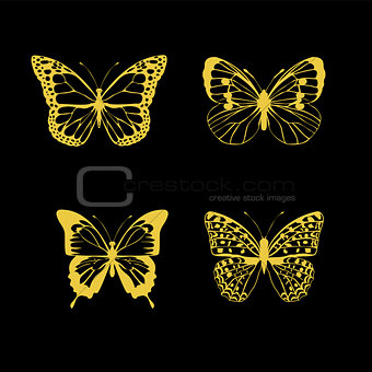 vector vintage butterflies