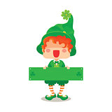 Happy St. Patrick's Day Leprechaun Greeting Sign