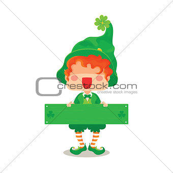 Happy St. Patrick's Day Leprechaun Greeting Sign
