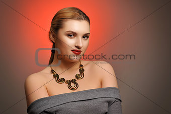 Studio portrait of a beautiful young woman