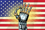 Robot OK gesture, the US flag